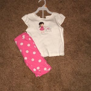 Top and polka dot pants